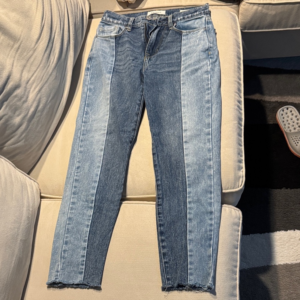 Pacsun Vintage Icon Womens Denim Straight Leg Patchwork High Rise Jeans Size 24